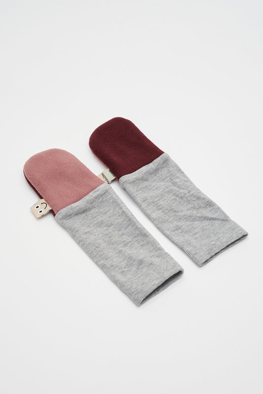 DOUBLE FLEECE - PINK + BURGUNDY