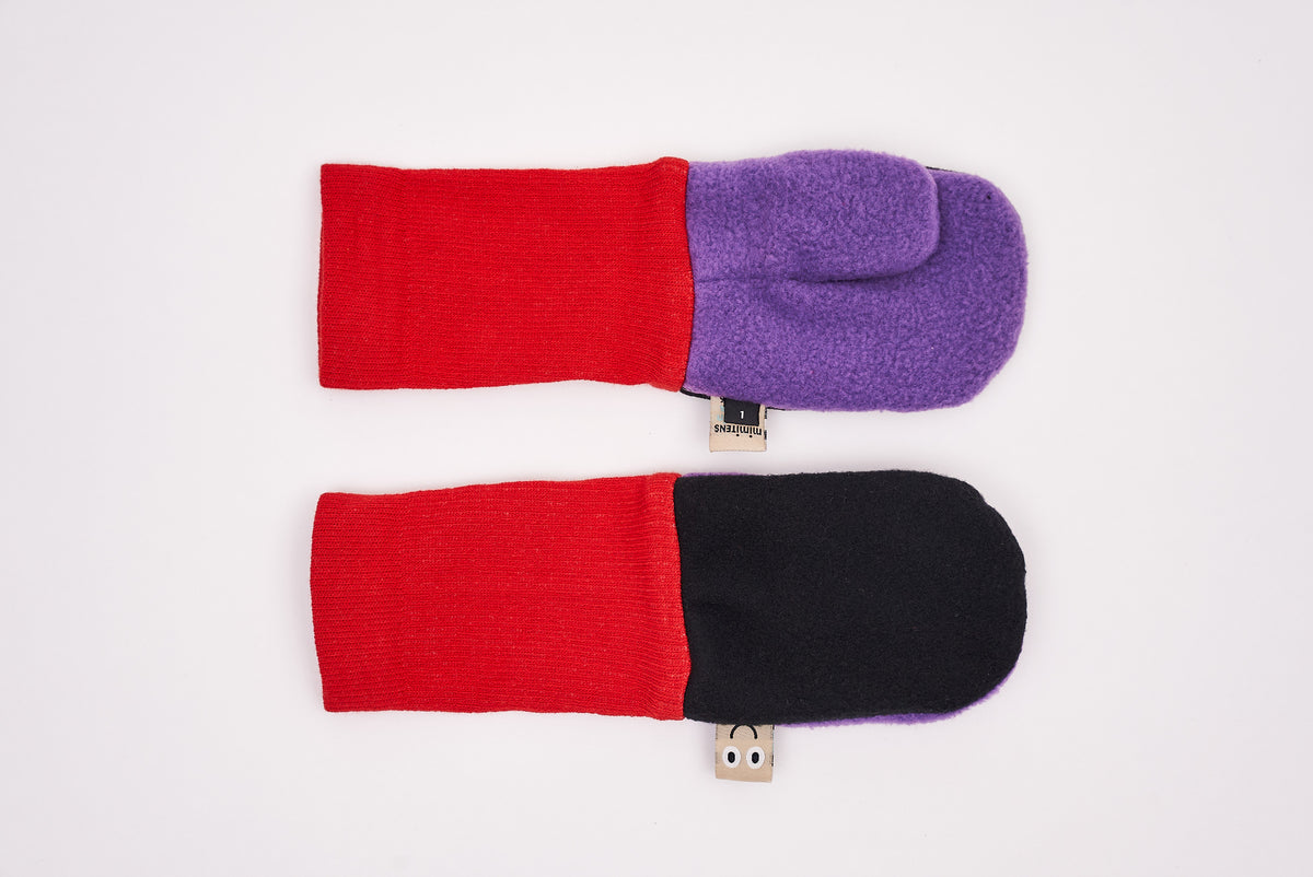 SINGLE MITTEN  - LEFT HAND - FLEECE X WEE WOOLIES MERINO